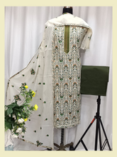 Cotton Linen Digital Print & Neck Embroidery Patti