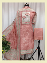 Cotton Linen Shirt With Digital Print & Neck Handwork