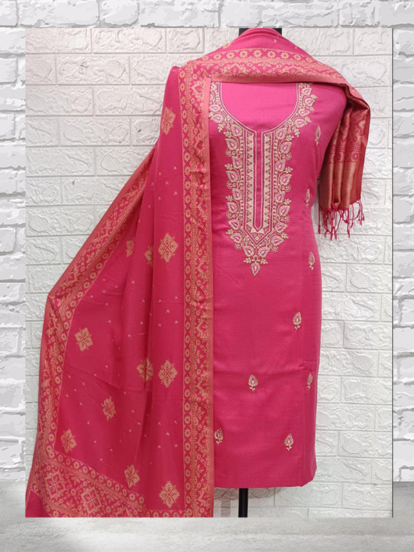 Pure Pashmina Shirt With Neck Embroidery Work